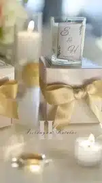 Kutuda Hediyelik Cam Bardak Mum Gold - Düğün Nişan Hediyelikleri - Görsel 3
