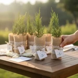 Leylandi Çam Fidanı Hediyelik Jüt Süslemeli