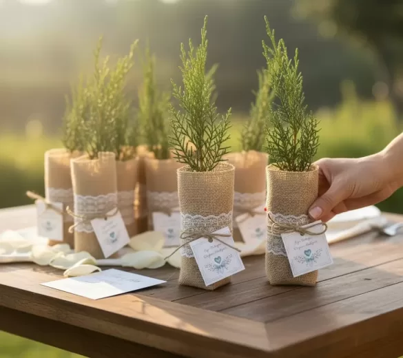 Leylandi Çam Fidanı Hediyelik Jüt Süslemeli